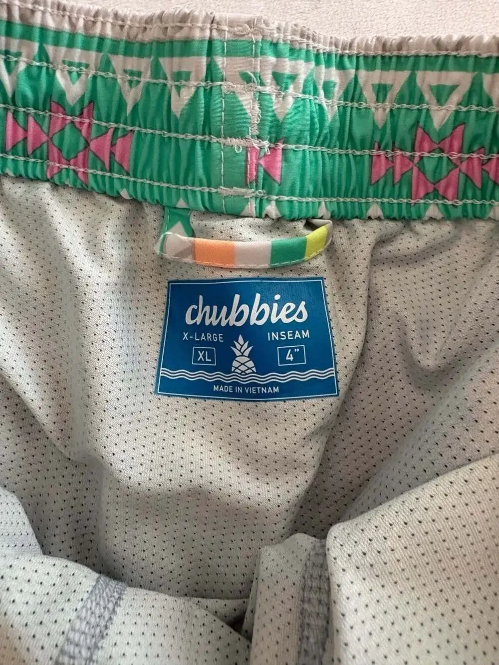Chubbies 'The En Fuegos' 4-inch Inseam Geometric Print Swim Trunks